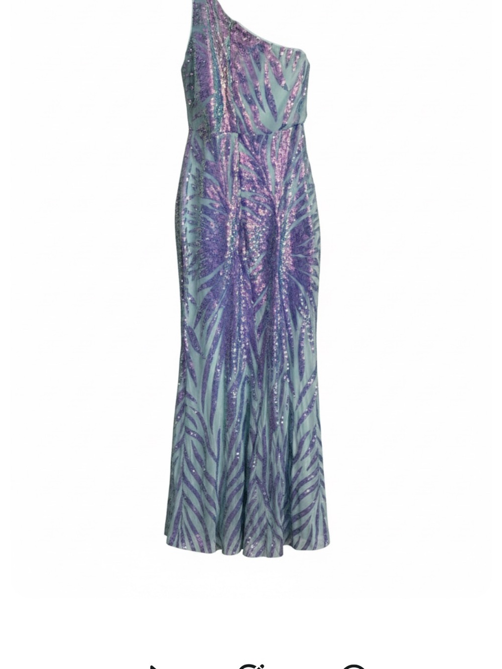 Glam One-Shoulder mermaid sequin gown M - Picture 1 of 13